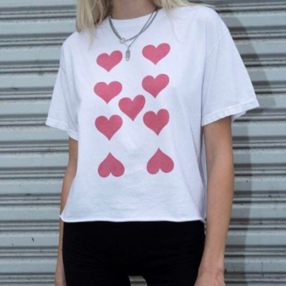 Brandy Melville Hearts Shirt
